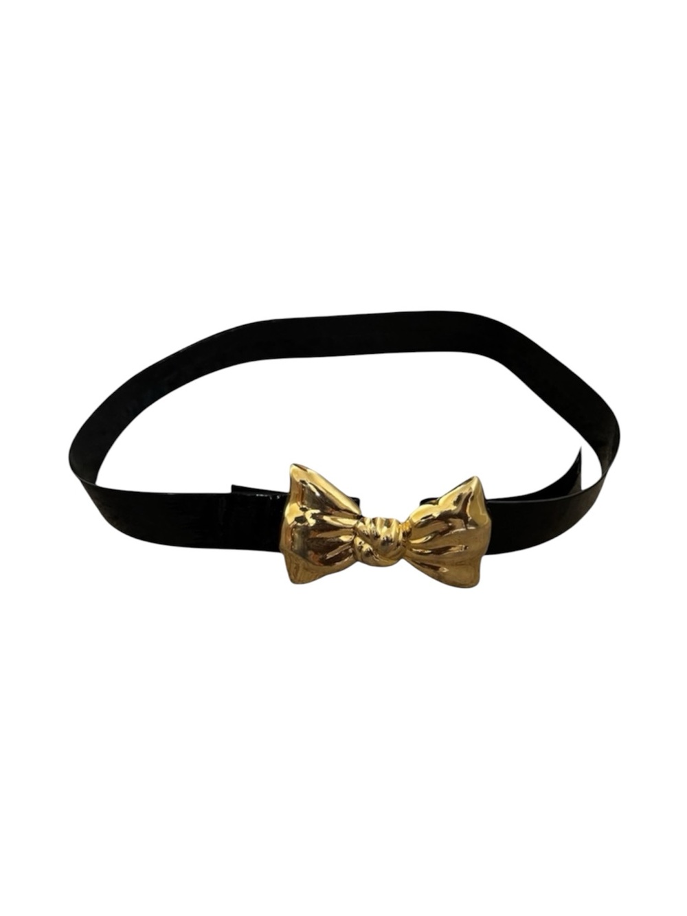 Accessories NYC Faux Patent Leather Bow Waist Belt 30"